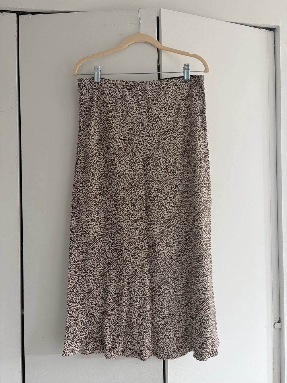 Jenni Kayne Leopard-Print Midi Skirt in Brown and Cream